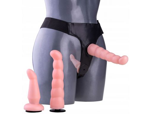 Proteza strap on 2 penisy analny i pochwowy