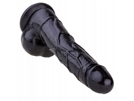 Czarne dildo żelowy penis z jądrami xl dong jbl