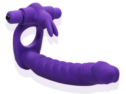 Pierścień na penisa i korek analny - 2 wibratory