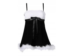 B.P.C Koszulka babydoll świąteczna mikołajka czarno biała ^40/42