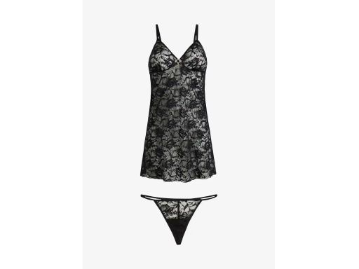 Venus koszulka koronkowa + stringi czarne 36/38.