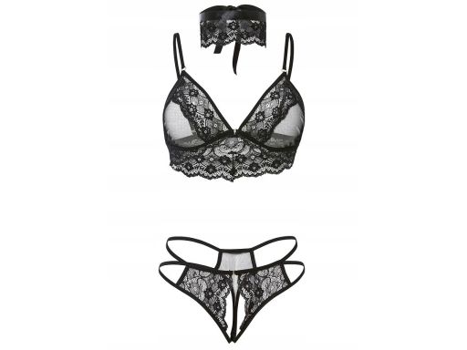 Venus erotyczny komplet biustonosz bustier+stringi ouvert+ opaska 48/5