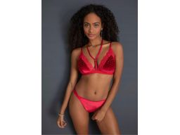 Venus komplet erotyczny czerwony biustonosz + stringi ouvert r.36/38