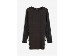 VENUS sukienka erotyczna czarna z siateczką i paskami r.36/38