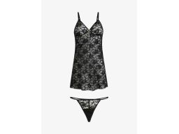 Venus koszulka koronkowa + stringi czarne r.36/38