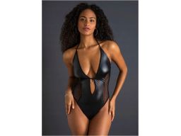 Venus body z eko skóry z siatki ze stringami 44/46.