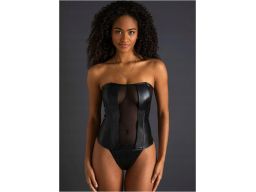 Venus erotyczny gorset ze stringami eko skóra ze sznurowaniem 52/54.