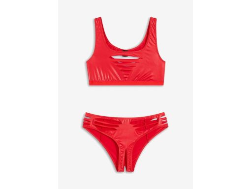 Venus komplet erotyczny z rozcięciami czerwony ouvert 40/42.