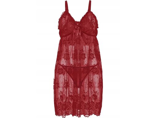 Venus sukienka nocna koronkowa bordowa erotyczna r.48/50