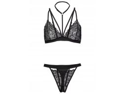 Venus komplet erotyczny koronkowy czarny ouvert ^44/46