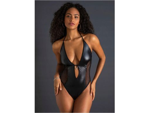 Venus body z eko skóry z siatki ze stringami ^40/42