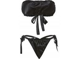 Venus erotyczny komplet satynowy z tasiemkami do wiązania r.40/42