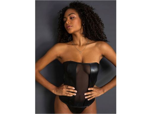 Venus erotyczny gorset ze stringami eko skóra ze sznurowaniem ^48/50