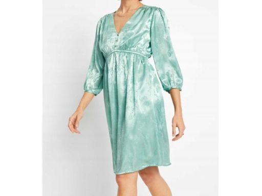 B.P.C sukienka satynowa we wzory zielona 36.