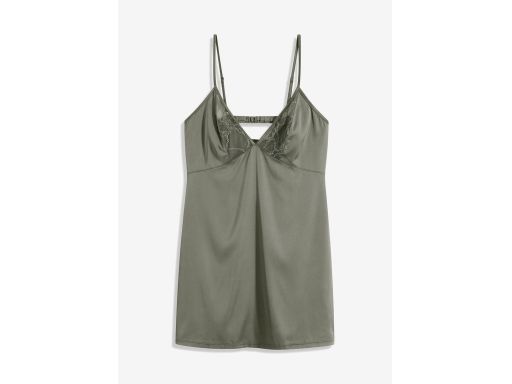 B.P.C koszula nocna z koronką satynowa khaki ^40/42
