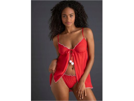 Venus koszulka babydoll świąteczna mikołajka czerwona siateczkowa 48/5