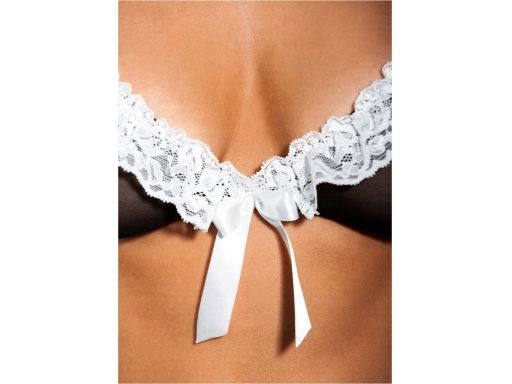 Venus komplet 3 częściowy erotyczny koronkowy czarno-biały 48/50.