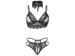 Venus erotyczny komplet biustonosz bustier+stringi ouvert+ opaska 48/5